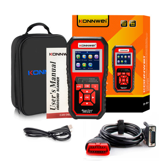KONNWEI KW850 OBD2 / EOBD Car Diagnostic Scanner | All 10 Modes | CAN Bus | 8 Languages | 1996+ Vehicles
