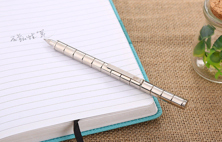 Magnetic Fidget Pen | 13 Magnetic Rings + 12 Steel Balls | Ballpoint + Stylus | Stress Relief & Focus | Gift Box Options | Black, Gold & Silver