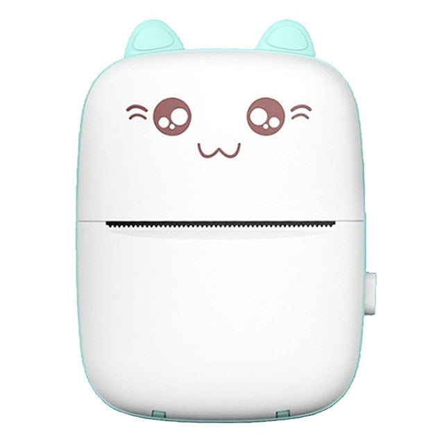 A6 Mini Bluetooth Thermal Printer | 200DPI | 1200mAh | 10mm/s | iOS & Android | Inkless | 11×8×3.5cm | 160g | Green & Pink | Printer & Paper Bundles