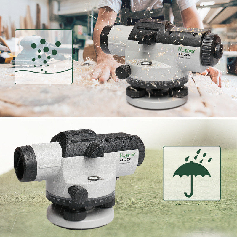32X Automatic Optical Level | IP54, 120m Range, 36mm Lens, 1.0mm/km Accuracy, Construction Surveying