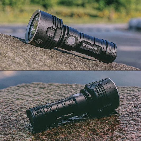 High-Power LED Tactical Flashlight | 20W | 200–500m Range | Aluminium Alloy | Rechargeable | L2 2500mAh & P70 5500mAh | Camping, Hiking, Hunting & Emergency