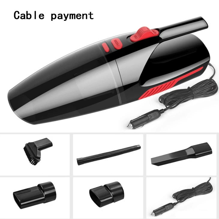 120W Handheld Car Vacuum Cleaner | DC12V | Wet & Dry | Multi-Filter | 30×5.5×8.5cm | Wired & Wireless | Black & White | Car, Home & Office Cleaning