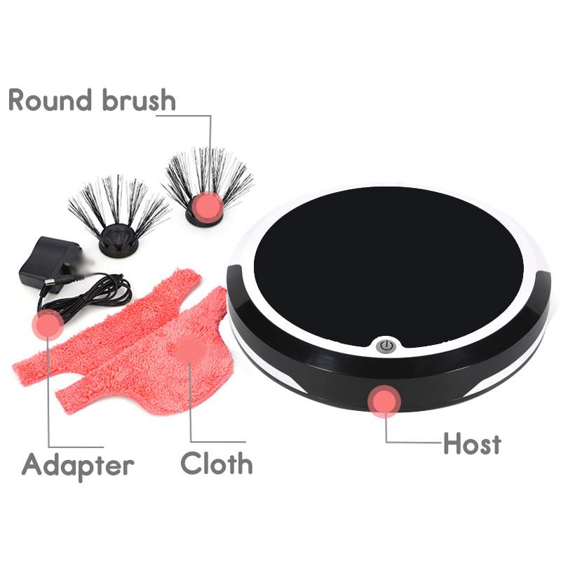 Automatic Robot Vacuum Cleaner | 8W | 2400mAh | 350ml Dustbin | <50dB | 150m² Coverage | 6hr Charge | 27×27×6.5cm | EU & US Plug | Smart Home Floor Cleaning