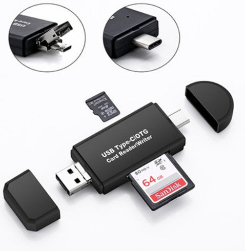 2-in-1 Micro USB OTG SD Card Reader | SD & Micro SD Slots | USB 2.0 | Android OTG | Windows & Mac | Black & White | 1–4 Pack