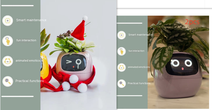 Smart AI Electronic Plant Pot – 7 Sensors, 49+ Expressions & Intelligent Water Monitor