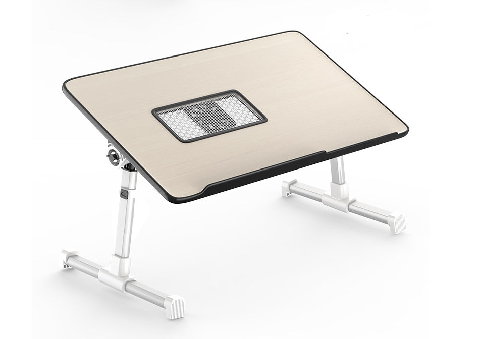 Foldable Adjustable Laptop Desk Stand & Lap Table | Height & Angle Adjustable | 52×30cm | Wood Panel | Home, Bed & Office