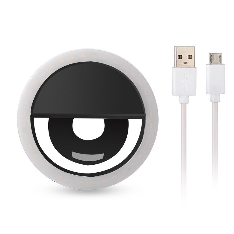 Clip-On LED Selfie Ring Fill Light RK-12 | 3W | 4-Speed Dimming | USB Rechargeable | 2–5hr Battery | 86×27mm | Phone, Laptop & iPad | Selfie, Beauty & Jewellery Photography | Black, Blue, Pink & White