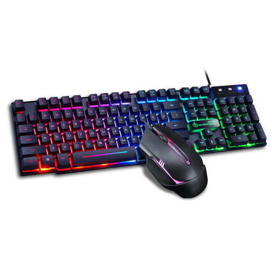 Wired USB Gaming Keyboard & Mouse Combo Set | RGB Backlit | 1000 DPI | 1.35m Cable | Home, Office & Gaming | Black & White