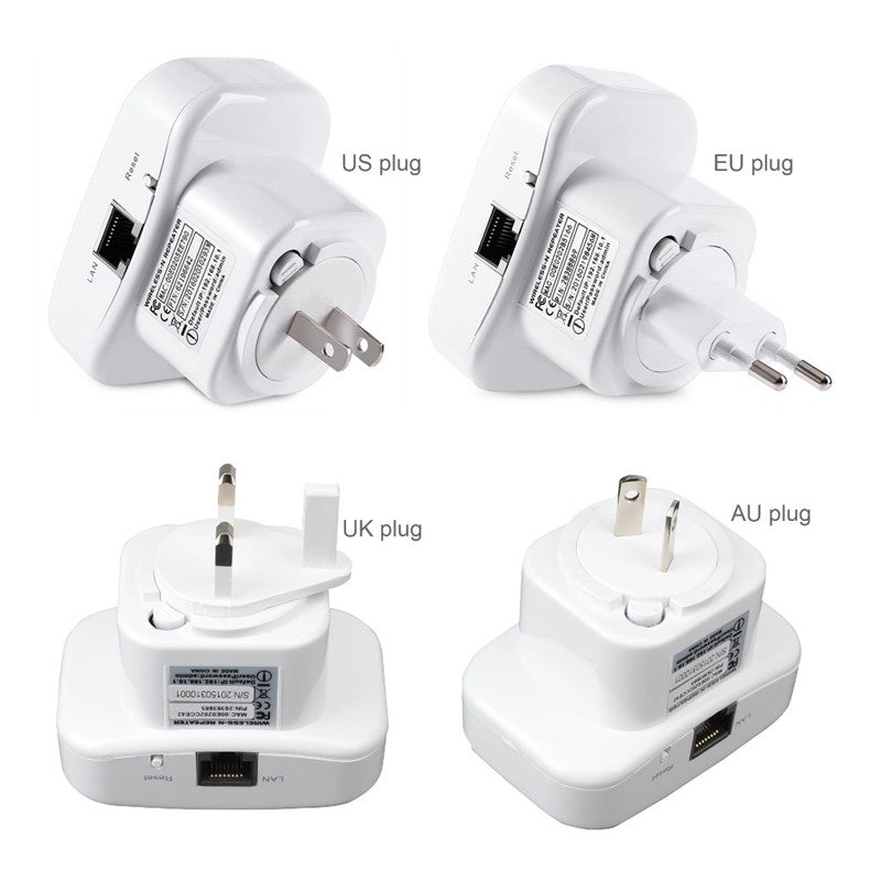 300Mbps WiFi Repeater & Range Extender | 2.4GHz, WPS, VPN | AU/EU/UK/US Plug