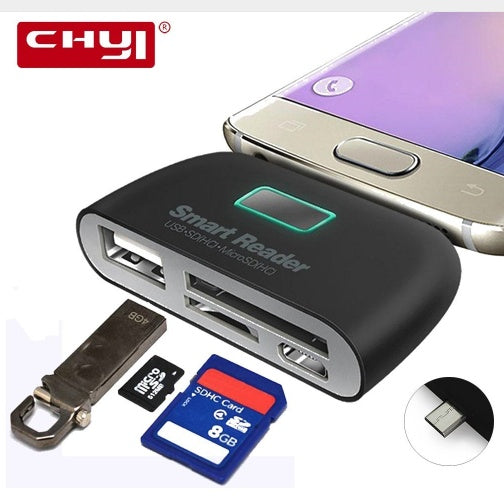 USB-C OTG Card Reader | TF SD Card | MacBook Android Tablet Phone | Plug & Play | Compact