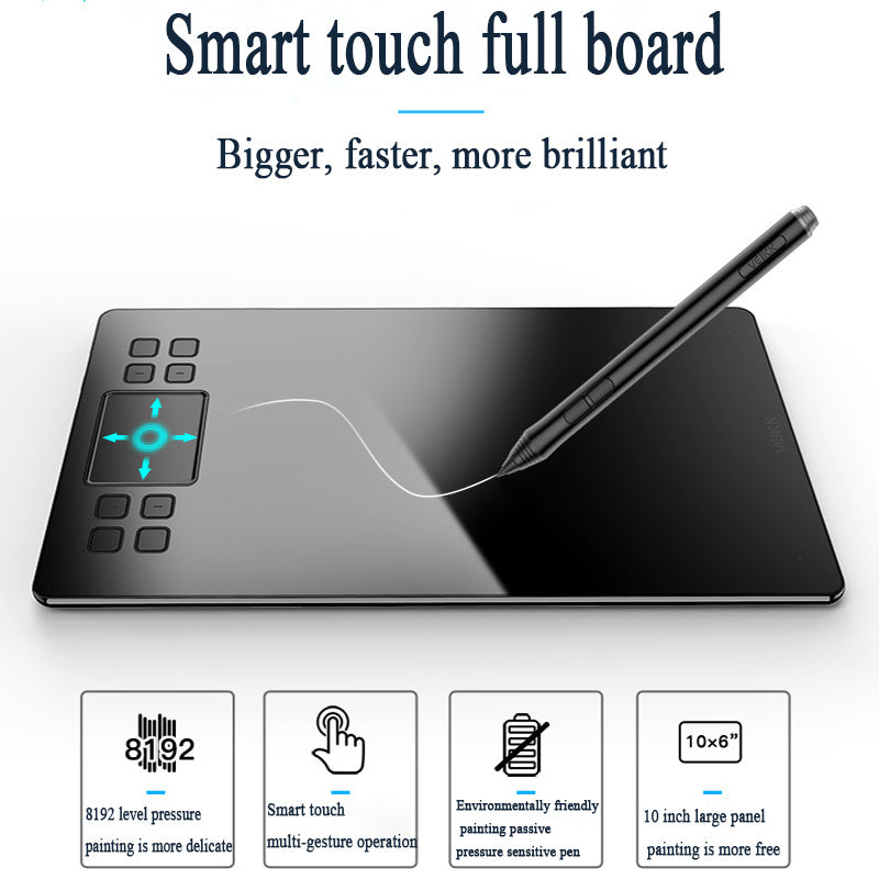 Digital Graphics Drawing Tablet | 8192 Pressure Levels | 10×6" Sensing Area | Passive Smartpen | Windows & Mac | Multiple Models