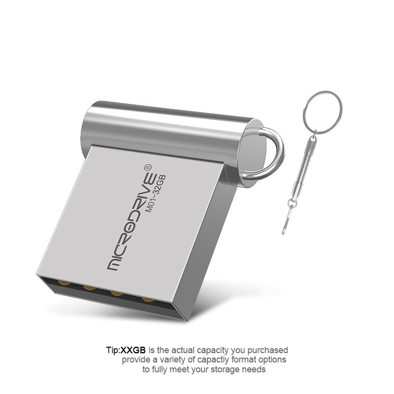 Mini Metal USB 2.0 Flash Drive | Plug & Play, Bus-Powered | 4GB to 64GB | Black & Silver