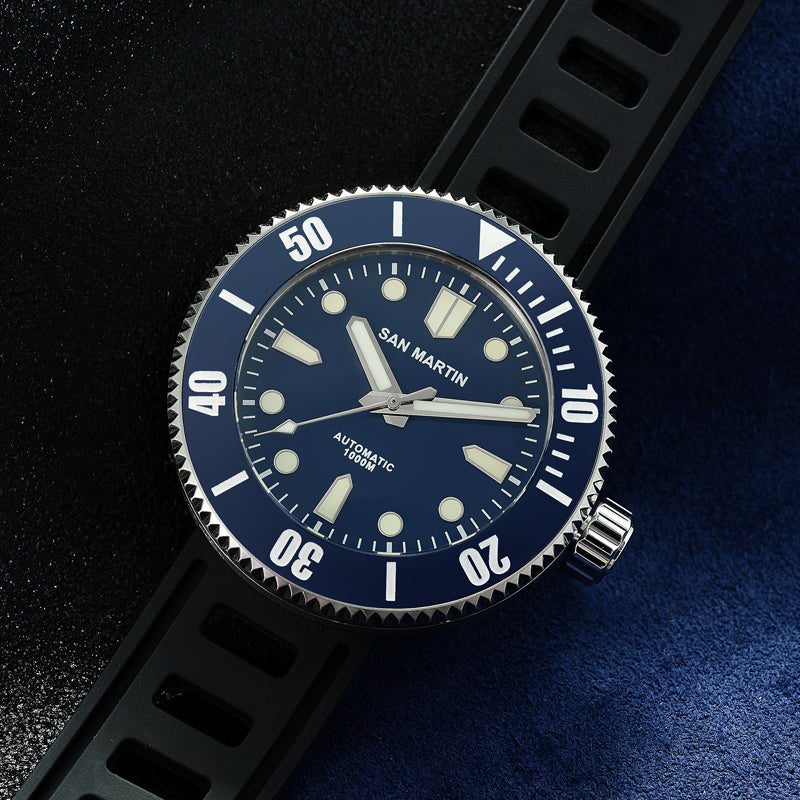 46mm Luxury Diving Mechanical Watch – Sapphire Crystal, Ceramic Bezel & Luminous Hands
