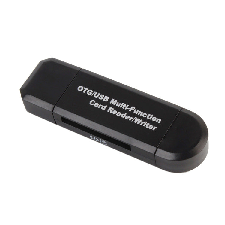USB 2.0 OTG Card Reader | SD & TF MicroSD | Plug & Play | Compact | Black