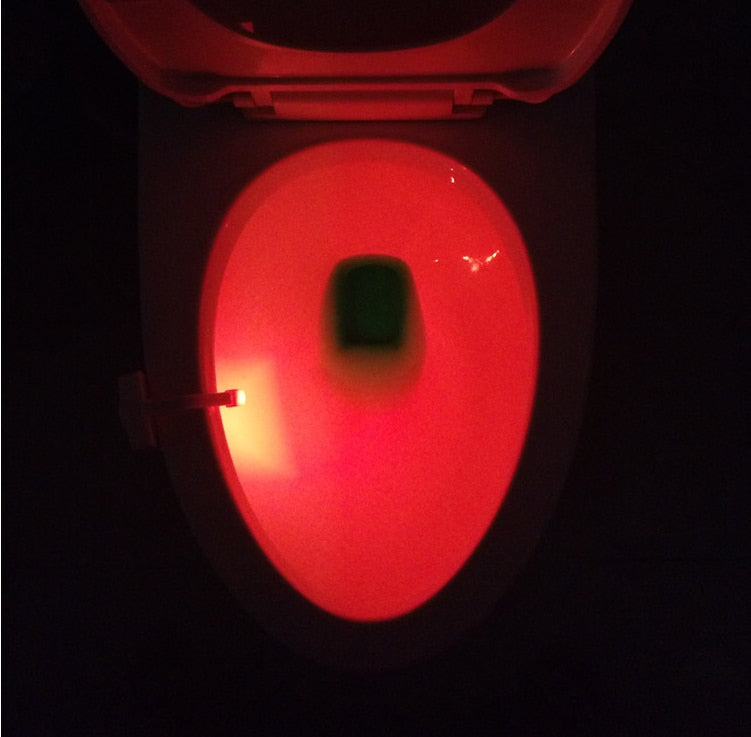 Motion Sensor Toilet Night Light | 8 & 16 Colours | PIR | Light-Sensitive | 3×AAA Battery | 6.5×7cm | Fits Any Toilet | Bedroom & Bathroom Safety Light