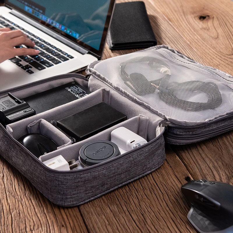 Double Layer Electronics Organizer Bag – Waterproof Travel Cable Case