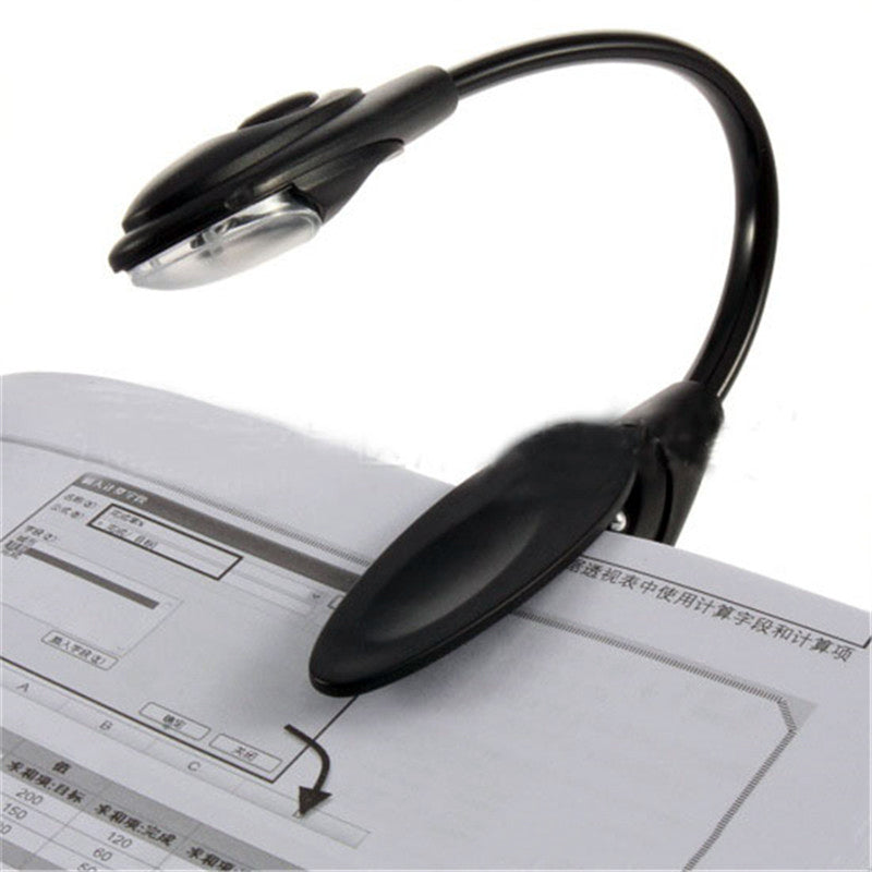 Mini LED Clip-On Book Light | 26cm | CR1120 Battery | Reading Light for Books, Kindle & Notebooks | Black, Blue & Grey | Single & 4-Pack