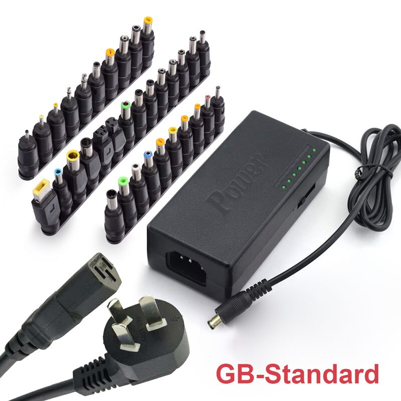 96W Universal Adjustable Laptop Power Adapter | 34 Tips | 12–24V | 100–240V | EU / GB / US Plug