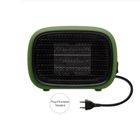Mini PTC Ceramic Space Heater | 500W | 3-Second Heat-Up | PTC Ceramic | Flame-Retardant ABS | 158×90×114mm | 220V EU | Green, White & Yellow | Portable Desktop Heater