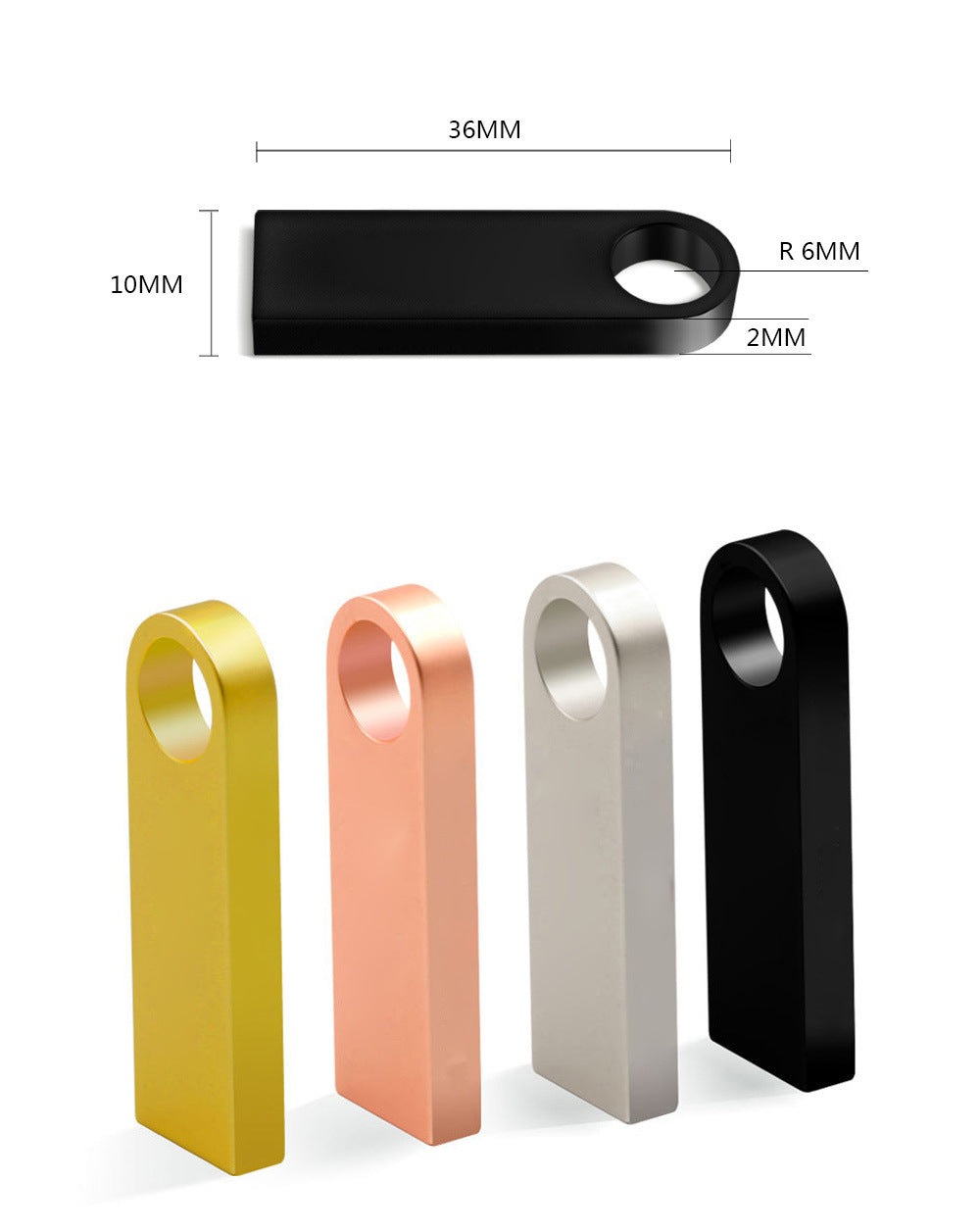 Metal USB Flash Drive | USB 3.0 | 120MB/s Read | 8GB–128GB | Black Gold Pink Silver
