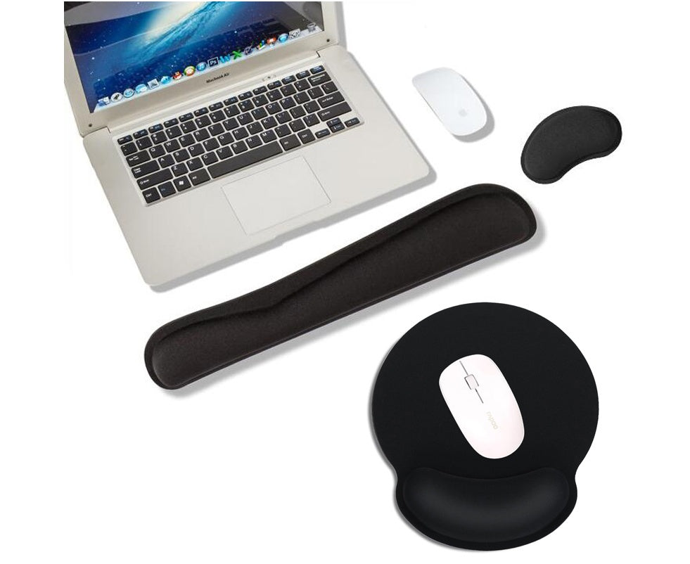 Memory Foam Wrist Rest & Mouse Pad | Ergonomic | Non-Slip Rubber Base | Keyboard & Mouse Support | 5 Styles