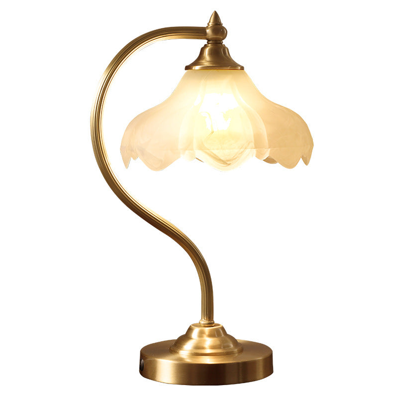 Gold Copper & Glass Pendant Bedside Lamp | Cylinder Design | E27, Max 40W | 5–10㎡