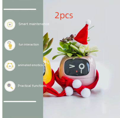 Smart AI Electronic Plant Pot – 7 Sensors, 49+ Expressions & Intelligent Water Monitor