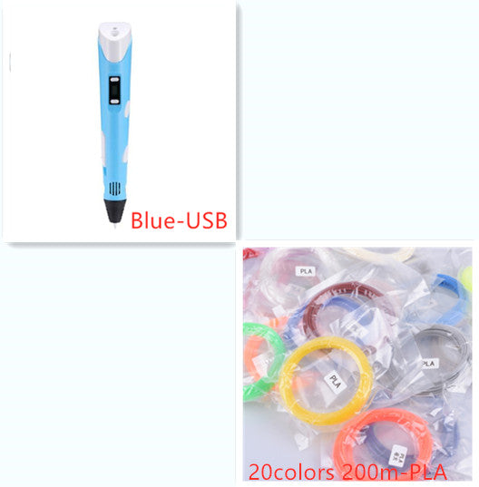 3D Printing Pen with PLA Filament | Adjustable Temp & Speed | LED Indicator | 185×45×10mm | Blue, Pink, Purple, Yellow & Camouflage | US/UK/EU/AU/USB | Pen & Filament Bundles