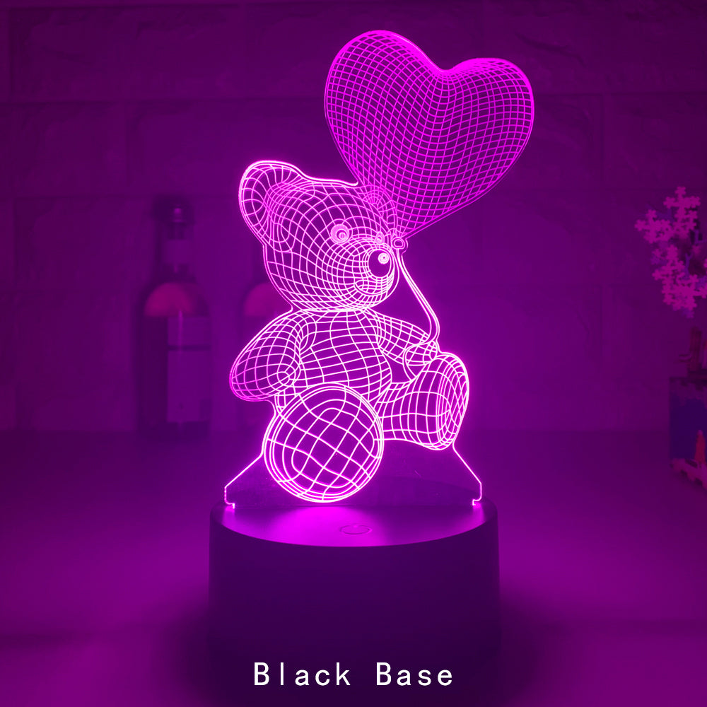 3D Acrylic LED Teddy Bear Night Light | 16 RGB | Remote & Touch | USB & Battery | 85×85×37mm | 100,000hr | Bedroom, Kids & Gift | Christmas, Birthday & Valentine’s