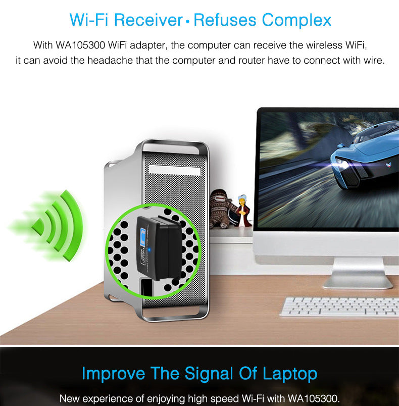 300Mbps USB WiFi Wireless Network Adapter | RTL8192EU, Windows XP/Vista/7/8/10, Linux & Mac Compatible