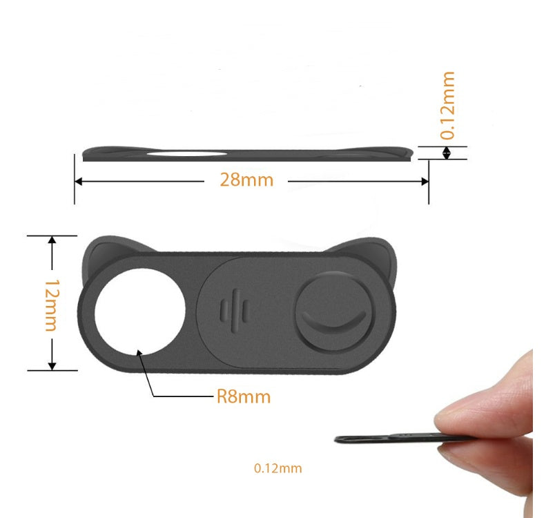 Webcam Privacy Cover Slider | Laptop Tablet Phone Camera Shutter | Peel & Stick | Black | 2-5 Pack