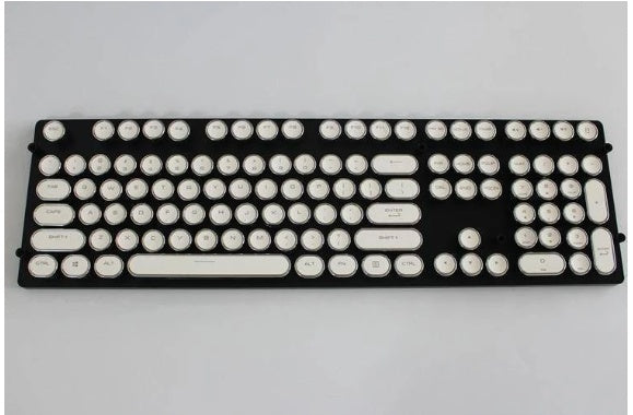Steampunk Punk Keycap Set | ABS Electroplated, Laser-Engraved | Mechanical Keyboard Replacement Keycaps | Black, White, Blue & Pink