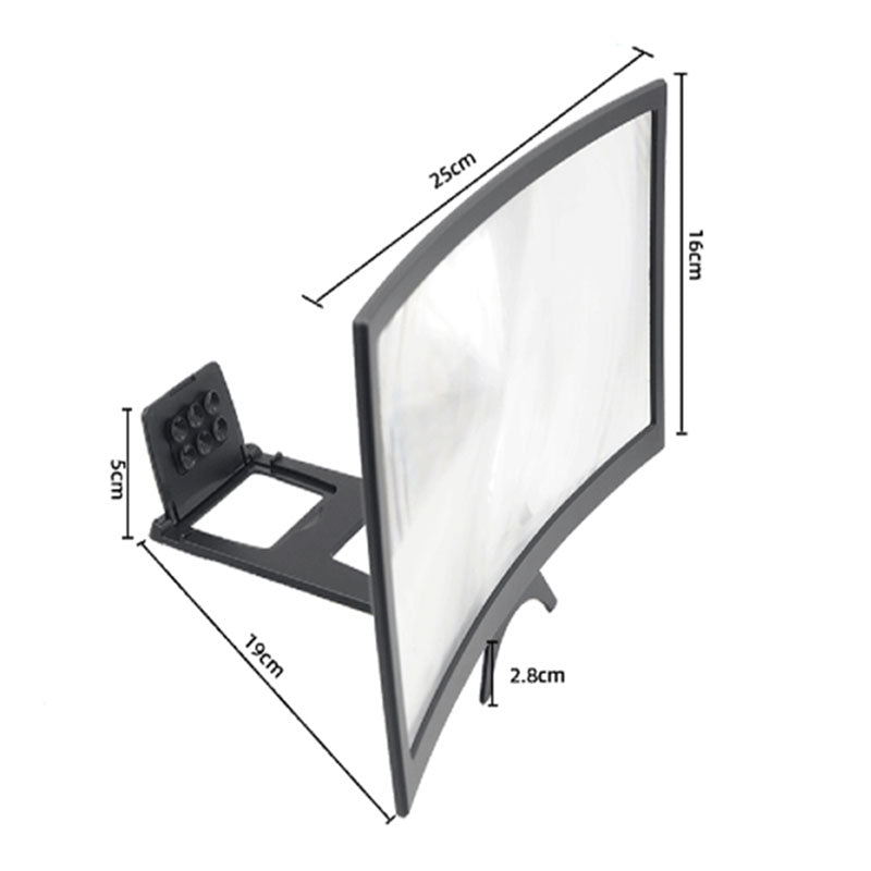 Phone Screen Magnifier & Amplifier | 9" & 12" Curved HD Lens | Foldable Stand | No Electricity Needed