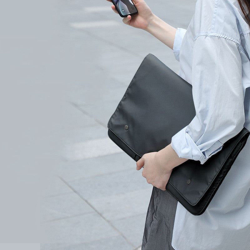 Nylon Laptop Sleeve & Protective Case | Waterproof | Multi-Pocket | 13–16 Inch | Black & White