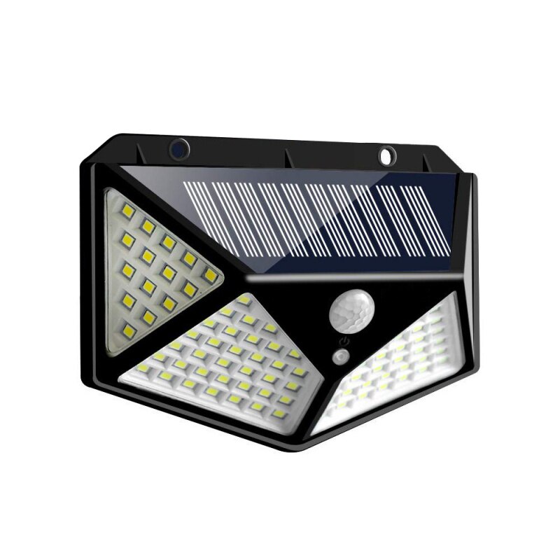 100-LED Solar PIR Motion Sensor Wall Light | W-100LED | 7W | 2200mAh | 120° PIR | 8–10m | 3 Modes | 6hr Charge | PC+ABS | 1–10pc Packs | Outdoor Garden & Security