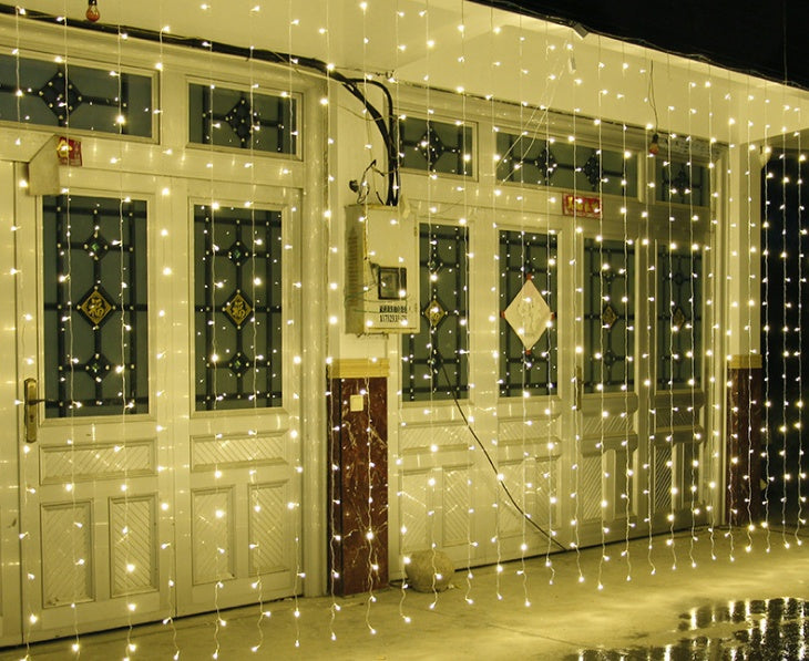 LED Curtain Fairy Lights | 3×3m | 304 LEDs | Remote Control | EU 220V & US 110V | Blue, Warm White, White & Colourful