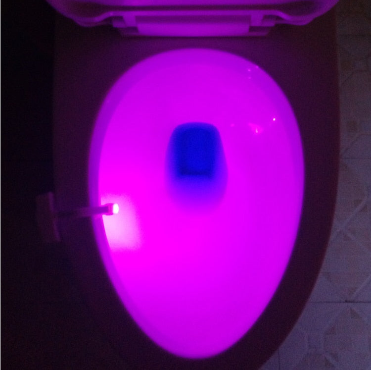 Motion Sensor Toilet Night Light | 8 & 16 Colours | PIR | Light-Sensitive | 3×AAA Battery | 6.5×7cm | Fits Any Toilet | Bedroom & Bathroom Safety Light