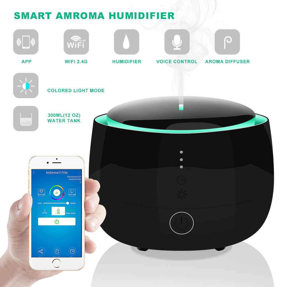 5-in-1 Ultrasonic Aromatherapy Humidifier | Air Purifier | RGB Mood Light | 300ml | 10W | Timer | Auto Power-Off | AU, EU, UK & US Plug | Black & White
