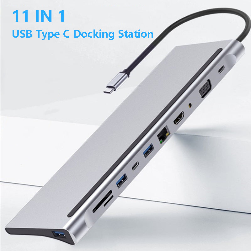 11-in-1 USB 3.0 Laptop Hub & Docking Station | Multi-Port Adapter | No External Power | MacBook, Windows & USB-C Laptops