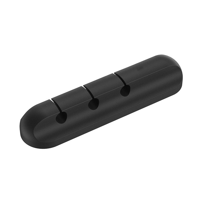 Silicone Desk Cable Management Clips | Self-Adhesive | 3, 5 & 7 Clip Styles | Single, Twin & 6-Pack | USB, Headphone & Desk Wire Organiser | Black