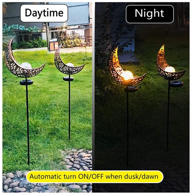 Solar Iron & Glass Garden Stake Light | IP55 | 0.5W Warm White LED | 6–8hr Runtime | 100,000h | 78×17×6cm | 2V Solar | 600mAh | Cutout, Flame, Star, Sun & White | Pathway & Garden Decor