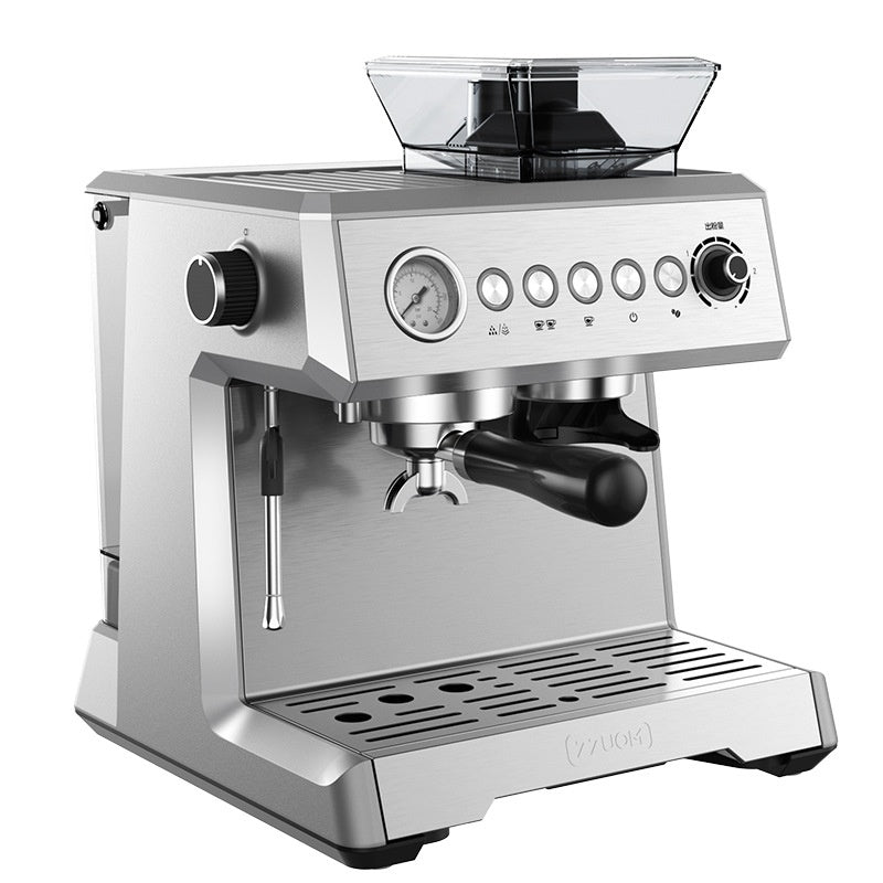 20 BAR Fully Automatic Espresso Machine | Built-in Grinder, 1350W, 2L Tank, Steam Frother, EU Plug, Silver Gray