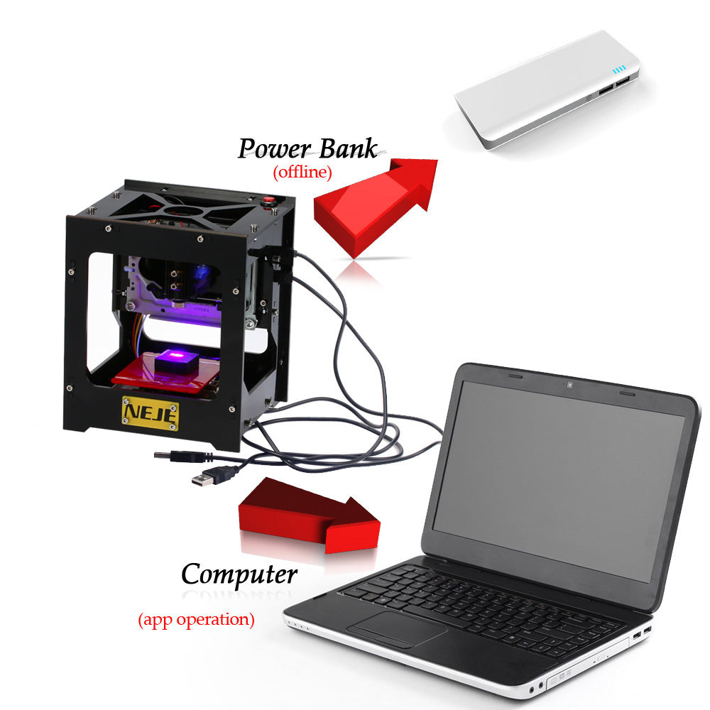 DIY Mini CNC Laser Engraving Machine | 500mW / 1000mW / 3000mW, 445nm, Wood, Leather & Bamboo