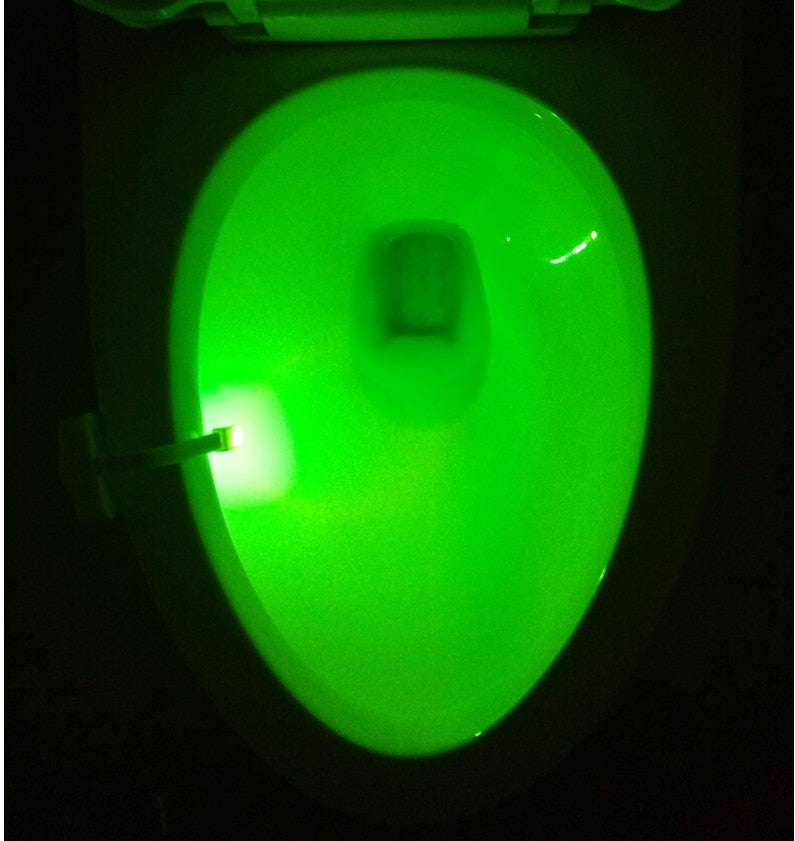 Motion Sensor Toilet Night Light | 8 & 16 Colours | PIR | Light-Sensitive | 3×AAA Battery | 6.5×7cm | Fits Any Toilet | Bedroom & Bathroom Safety Light