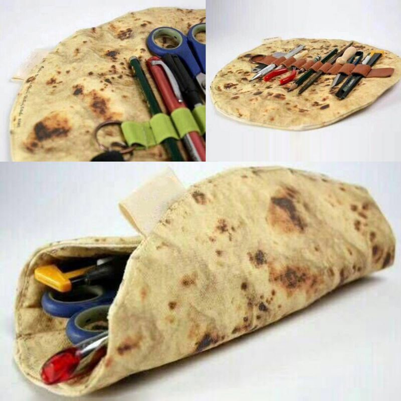 Burrito Pencil Case | Novelty Pencil Holder | Funny School & Office Supply Organizer
