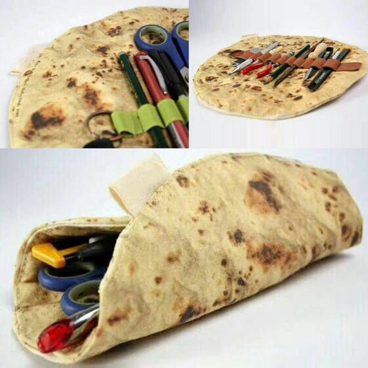 Burrito Pencil Case | Novelty Pencil Holder | Funny School & Office Supply Organizer
