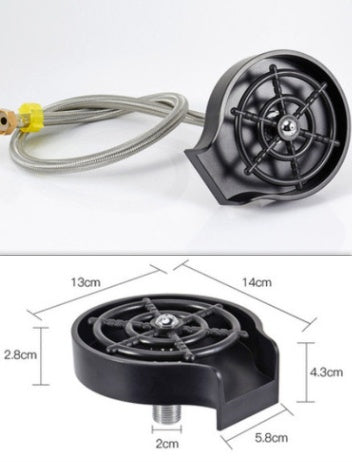 Stainless Steel High-Pressure Cup Washer | Automatic Push | Bar & Kitchen | Black, Gold & Silver | Multiple Sizes & Brush Attachments