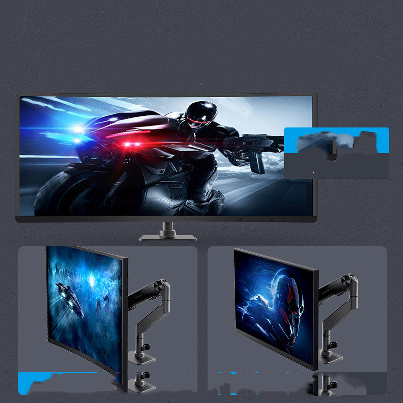 Gas Spring Monitor Arm Stand | 7K Aluminum Alloy, 2–11kg, Up to 36″ | Curved & Ultrawide Screen | Ergonomic Desk Mount | Black