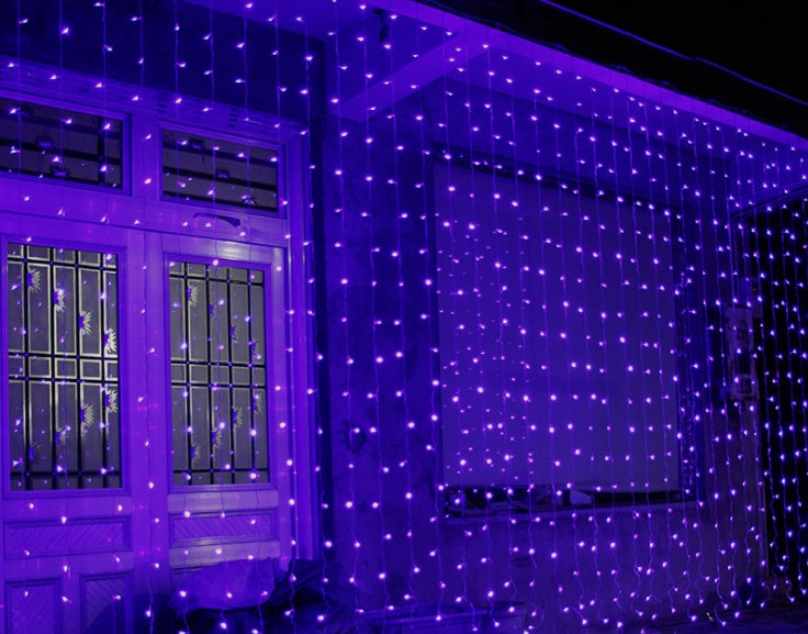 LED Curtain Fairy Lights | 3×3m | 304 LEDs | Remote Control | EU 220V & US 110V | Blue, Warm White, White & Colourful