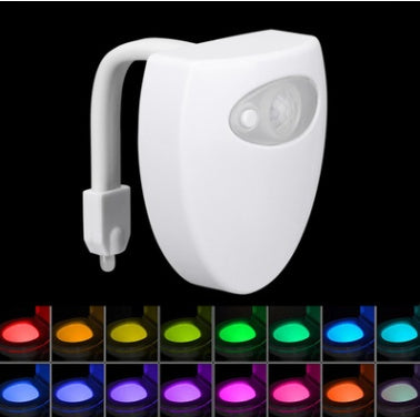 Motion Sensor Toilet Night Light | 8 & 16 Colours | PIR | Light-Sensitive | 3×AAA Battery | 6.5×7cm | Fits Any Toilet | Bedroom & Bathroom Safety Light